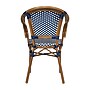 Flash Furniture Bordeaux Indoor/Outdoor French Bistro Stacking Chair with Arms, Navy/White/Natural (SDAS642142NVWN)~#|#~sp238252676_sc7