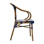 Flash Furniture Bordeaux Indoor/Outdoor French Bistro Stacking Chair with Arms, Navy/White/Natural (SDAS642142NVWN)~#|#~sp238252678_sc7