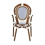 Flash Furniture Lourdes Indoor/Outdoor French Bistro Stack Chair with Arms, White/Navy/Natural, 2/Pack (2SDA6422AWNVN)~#|#~sp238252718_sc7