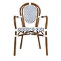 Flash Furniture Lourdes Indoor/Outdoor French Bistro Stack Chair with Arms, White/Navy/Natural, 2/Pack (2SDA6422AWNVN)~#|#~sp238252721_sc7
