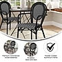 Flash Furniture Lourdes Indoor/Outdoor French Bistro Stack Chair with Arms, Black/White (SDA6422ABKWBK)~#|#~sp238252729_sc7