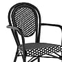 Flash Furniture Lourdes Indoor/Outdoor French Bistro Stack Chair with Arms, Black/White (SDA6422ABKWBK)~#|#~sp238252732_sc7