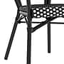 Flash Furniture Lourdes Indoor/Outdoor French Bistro Stack Chair with Arms, Black/White (SDA6422ABKWBK)~#|#~sp238252735_sc7
