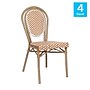 Flash Furniture Lourdes Indoor/Outdoor French Bistro Stacking Chair, Natural/White/Light Natural, 4/Pack (4SDA6422SNWLTN)~#|#~sp238254098_sc7