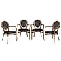Flash Furniture Marseille Indoor/Outdoor French Bistro Stack Chair with Arms, Black/Natural, 4/Pack (4SDA6422ATXTBKN)~#|#~sp238254156_sc7