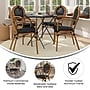 Flash Furniture Marseille Indoor/Outdoor French Bistro Stack Chair with Arms, Black/Natural, 4/Pack (4SDA6422ATXTBKN)~#|#~sp238254217_sc7