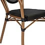 Flash Furniture Marseille Indoor/Outdoor French Bistro Stack Chair with Arms, Black/Natural, 4/Pack (4SDA6422ATXTBKN)~#|#~sp238254220_sc7
