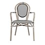 Flash Furniture Marseille Indoor/Outdoor French Bistro Stack Chair w Arms, Black/White/Lt Natural, 4/Pack (4SDA6422ATXTBWL)~#|#~sp238254561_sc7