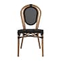 Flash Furniture Marseille Indoor/Outdoor French Bistro Stacking Chair, Black/Natural, 4/Pack (4SDA6422STXTBKN)~#|#~sp238254763_sc7