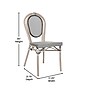 Flash Furniture Marseille Indoor/Outdoor French Bistro Stacking Chair, Black/White/Light Natural, 2/Pack (2SDA6422STXTBWL)~#|#~sp238255098_sc7