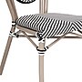 Flash Furniture Marseille Indoor/Outdoor French Bistro Stacking Chair, Black/White/Light Natural, 2/Pack (2SDA6422STXTBWL)~#|#~sp238255103_sc7