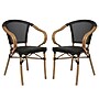 Flash Furniture Marseille Indoor/Outdoor French Bistro Stacking Chair with Arms, Black/Natural, 2/Pack (2SDAS64218BKN)~#|#~sp238255187_sc7
