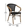 Flash Furniture Marseille Indoor/Outdoor French Bistro Stacking Chair with Arms, Black/Natural, 2/Pack (2SDAS64218BKN)~#|#~sp238255266_sc7