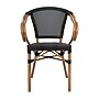 Flash Furniture Marseille Indoor/Outdoor French Bistro Stacking Chair with Arms, Black/Natural, 2/Pack (2SDAS64218BKN)~#|#~sp238255270_sc7
