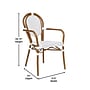 Flash Furniture Lourdes Indoor/Outdoor French Bistro Stack Chair with Arms, White/Gray/Natural, 2/Pack (2SDA6422AWGYN)~#|#~sp238255284_sc7
