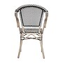 Flash Furniture Marseille Indoor/Outdoor French Bistro Stacking Chair w/ Arms, Black/White/Lt Natural, 2/Pack (2SDAS64218BKWLT)~#|#~sp238255311_sc7