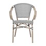 Flash Furniture Marseille Indoor/Outdoor French Bistro Stacking Chair w/ Arms, Black/White/Lt Natural, 2/Pack (2SDAS64218BKWLT)~#|#~sp238255314_sc7