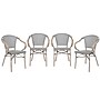 Flash Furniture Marseille Indoor/Outdoor French Bistro Stacking Chair w/ Arms, Black/White/Lt Natural, 4/Pack (4SDAS64218BKWLT)~#|#~sp238255316_sc7
