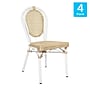 Flash Furniture Cannes Indoor/Outdoor French Bistro Stacking Chair, Natural/White, 4/Pack (4SDA642111NW)~#|#~sp238255672_sc7