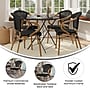 Flash Furniture Marseille Indoor/Outdoor French Bistro Stacking Chair with Arms, Black/Natural, 4/Pack (4SDAS64218BKN)~#|#~sp238256498_sc7
