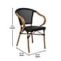 Flash Furniture Marseille Indoor/Outdoor French Bistro Stacking Chair with Arms, Black/Natural, 4/Pack (4SDAS64218BKN)~#|#~sp238256499_sc7