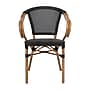 Flash Furniture Marseille Indoor/Outdoor French Bistro Stacking Chair with Arms, Black/Natural, 4/Pack (4SDAS64218BKN)~#|#~sp238256503_sc7