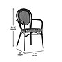 Flash Furniture Lourdes Indoor/Outdoor French Bistro Stack Chair with Arms, Black/White, 2/Pack (2SDA6422ABKWBK)~#|#~sp238256768_sc7