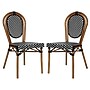 Flash Furniture Lourdes Indoor/Outdoor French Bistro Stacking Chair, Black/White/Natural, 2/Pack (2SDA6422SBWNAT)~#|#~sp238256958_sc7