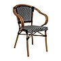 Flash Furniture Bordeaux Indoor/Outdoor French Bistro Stacking Chair with Arms, Black/White/Natural (SDAS642142BKWN)~#|#~sp238257031_sc7