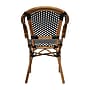 Flash Furniture Bordeaux Indoor/Outdoor French Bistro Stacking Chair with Arms, Black/White/Natural (SDAS642142BKWN)~#|#~sp238257042_sc7