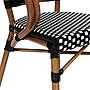 Flash Furniture Bordeaux Indoor/Outdoor French Bistro Stacking Chair with Arms, Black/White/Natural (SDAS642142BKWN)~#|#~sp238257046_sc7
