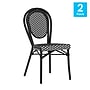 Flash Furniture Lourdes Indoor/Outdoor French Bistro Stacking Chair, Black/White, 2/Pack (2SDA6422SBKWBK)~#|#~sp238257154_sc7