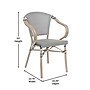 Flash Furniture Marseille Indoor/Outdoor French Bistro Stacking Chair with Arms, Black/White/Light Natural (SDAS64218BKWLTN)~#|#~sp238257173_sc7