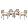 Flash Furniture Lourdes Indoor/Outdoor French Bistro Stack Chair with Arms, Natural/White/Light Natural, 4/Pack (4SDA6422ANWLTN)~#|#~sp238257200_sc7