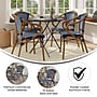 Flash Furniture Bordeaux Indoor/Outdoor French Bistro Stacking Chair with Arms, Navy/White/Natural, 4/Pack (4SDAS642142NVWN)~#|#~sp238257676_sc7