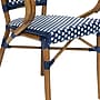Flash Furniture Bordeaux Indoor/Outdoor French Bistro Stacking Chair with Arms, Navy/White/Natural, 4/Pack (4SDAS642142NVWN)~#|#~sp238257679_sc7
