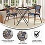 Flash Furniture Bordeaux Indoor/Outdoor French Bistro Stacking Chair with Arms, Navy/White/Natural, 2/Pack (2SDAS642142NVWN)~#|#~sp238327083_sc7
