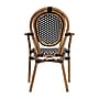 Flash Furniture Lourdes Indoor/Outdoor French Bistro Stack Chair with Arms, Black/White/Natural, 4/Pack (4SDA6422ABWNAT)~#|#~sp238327141_sc7
