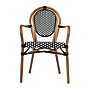 Flash Furniture Lourdes Indoor/Outdoor French Bistro Stack Chair with Arms, Black/White/Natural, 4/Pack (4SDA6422ABWNAT)~#|#~sp238327144_sc7