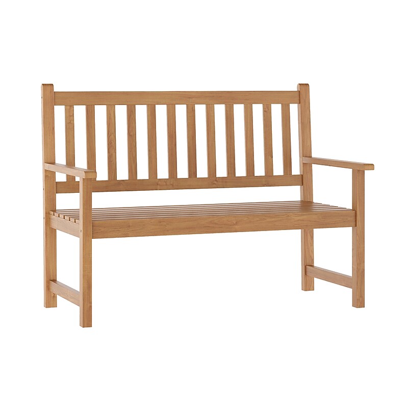 Flash Furniture Adele Commercial Grade Indoor/Outdoor Patio Acacia Wood Bench, Brown (LTS0525BR) image 1
