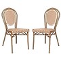 Flash Furniture Lourdes Indoor/Outdoor French Bistro Stacking Chair, Natural/White/Light Natural, 2/Pack (2SDA6422SNWLTN)~#|#~sp238327198_sc7