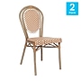 Flash Furniture Lourdes Indoor/Outdoor French Bistro Stacking Chair, Natural/White/Light Natural, 2/Pack (2SDA6422SNWLTN)~#|#~sp238327207_sc7