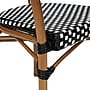 Flash Furniture Lourdes Indoor/Outdoor French Bistro Stack Chair with Arms, Black/White/Natural (SDA6422ABKWHNAT)~#|#~sp238327238_sc7