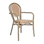 Flash Furniture Lourdes Indoor/Outdoor French Bistro Stack Chair with Arms, Natural/White/Light Natural (SDA6422ANWLTN)~#|#~sp238327240_sc7