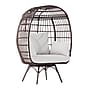 Flash Furniture Zola Commercial Oversized Wicker Egg Swivel Lounge Chair with 4 Cushions, Brown/Cream (SBC335BRCR)~#|#~sp238327280_sc7