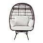 Flash Furniture Zola Commercial Oversized Wicker Egg Swivel Lounge Chair with 4 Cushions, Brown/Cream (SBC335BRCR)~#|#~sp238327292_sc7