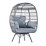 Flash Furniture Zola Commercial Oversized Wicker Egg Swivel Lounge Chair with 4 Cushions, Gray (SBC335GYGY)~#|#~sp238328927_sc7