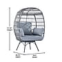 Flash Furniture Zola Commercial Oversized Wicker Egg Swivel Lounge Chair with 4 Cushions, Gray (SBC335GYGY)~#|#~sp238328939_sc7