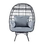 Flash Furniture Zola Commercial Oversized Wicker Egg Swivel Lounge Chair with 4 Cushions, Gray (SBC335GYGY)~#|#~sp238328946_sc7