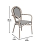 Flash Furniture Marseille Indoor/Outdoor French Bistro Stack Chair with Arms, Black/White/Light Natural (SDA6422ATXTBWLN)~#|#~sp238329069_sc7